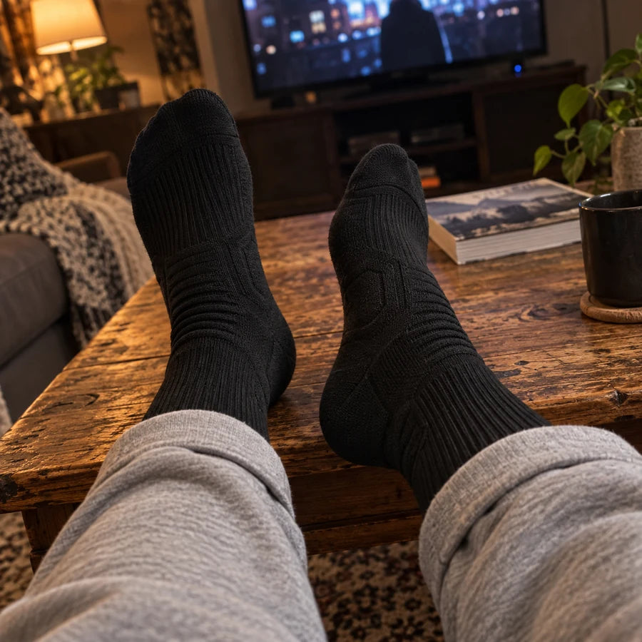 AI-generated lifestyle illustration: Feet up