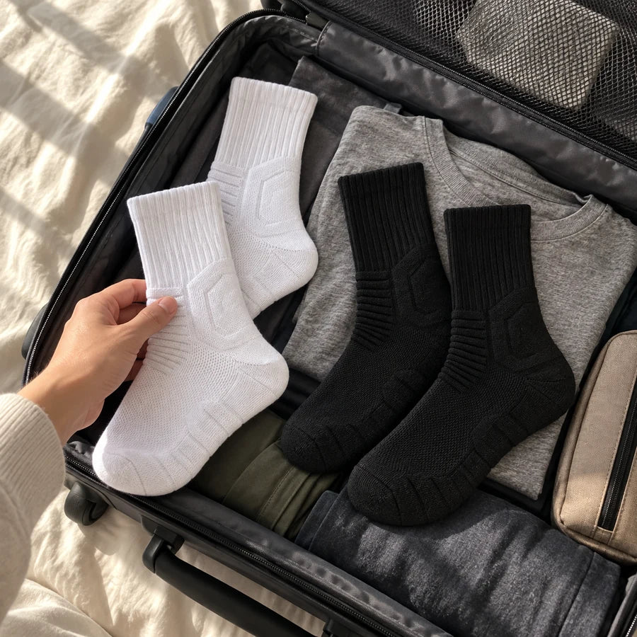 AI-generated lifestyle illustration: Packed first